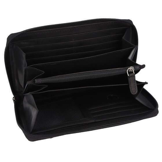 Greenburry Pure Black Porte-monnaie Protection RFID Cuir 19.5 cm