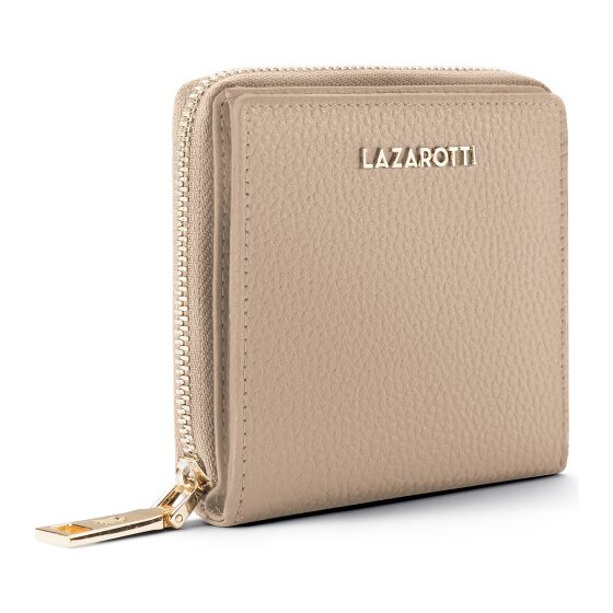 Lazarotti Porte-monnaie « Bologna » en cuir, taille moyenne, fermeture à glissière sur tout le pourtour, 10 cm