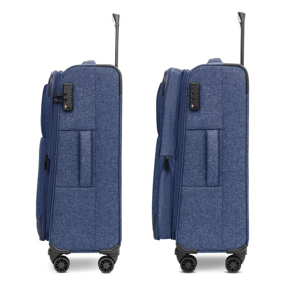 Redolz Essentials 12 MEDIUM – Valise cabine à 4 roues de 67 cm avec soufflet d'extension