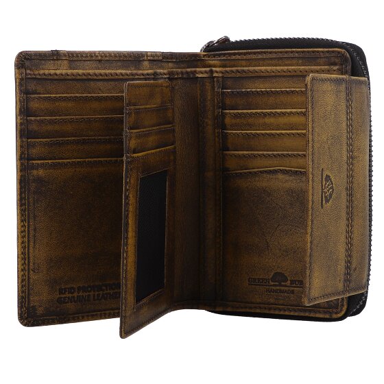 Greenburry Destressed Porte-monnaie Protection RFID Cuir 13.5 cm
