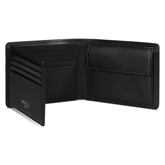 Redolz Leather Essentials QF Porte-monnaie RFID en cuir 12 cm dépliable