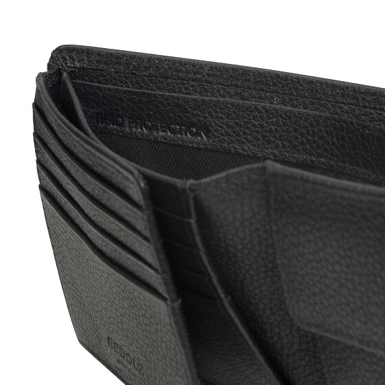 Redolz Leather Essentials QF Porte-monnaie RFID en cuir 12 cm dépliable