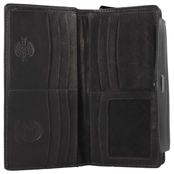 Greenland Nature Black Nappa Porte-monnaie en cuir RFID 19 cm