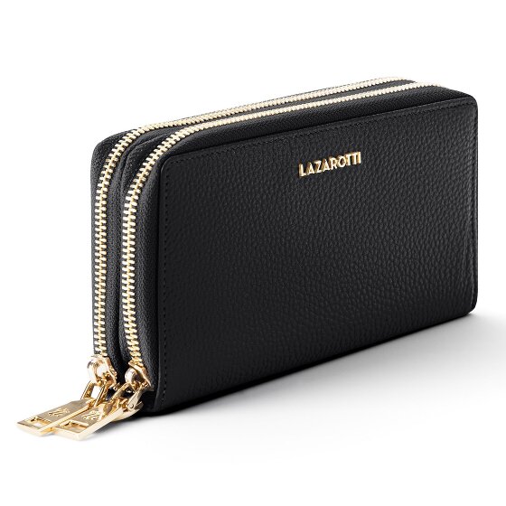 Lazarotti Bologna Leather XL Double Zip-Around Porte-monnaie RFID Cuir 20 cm