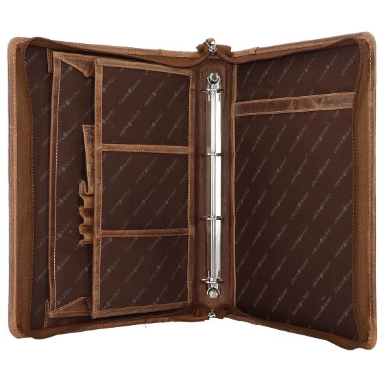Greenburry Classeur à anneaux vintage en cuir 34 cm