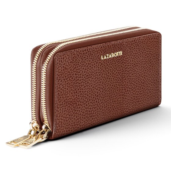 Lazarotti Bologna Leather XL Double Zip-Around Porte-monnaie RFID Cuir 20 cm