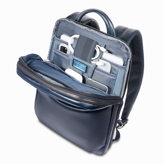 Piquadro Blue Square Daypack Protection RFID Cuir 37 cm Compartiment pour ordinateur portable