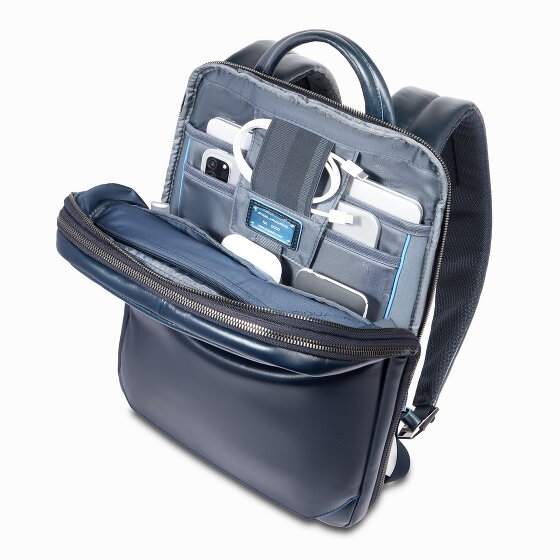 Piquadro Blue Square Daypack Protection RFID Cuir 37 cm Compartiment pour ordinateur portable