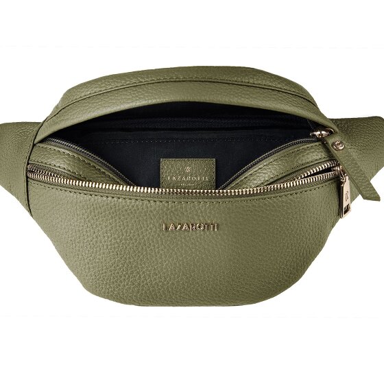 Lazarotti Sac banane en cuir « Bologna » à double fermeture éclair, à porter en bandoulière, 25 cm