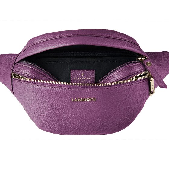 Lazarotti Sac banane en cuir « Bologna » à double fermeture éclair, à porter en bandoulière, 25 cm