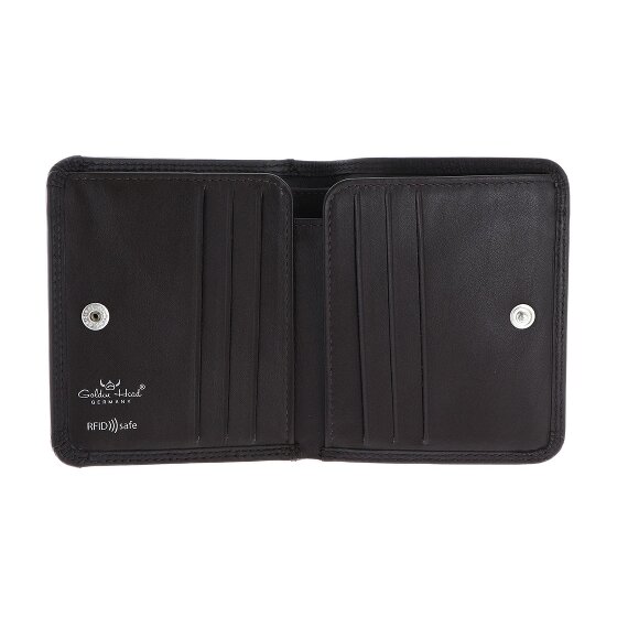 Golden Head Polo Porte-monnaie Protection RFID Cuir véritable 10.5 cm