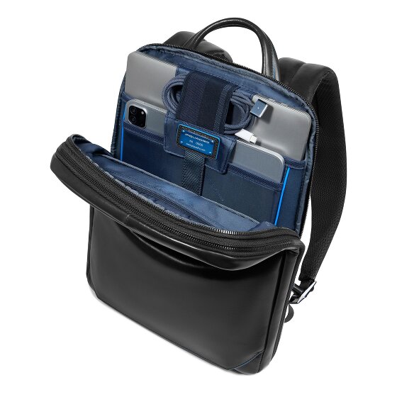 Piquadro Blue Square Daypack Protection RFID Cuir 37 cm Compartiment pour ordinateur portable