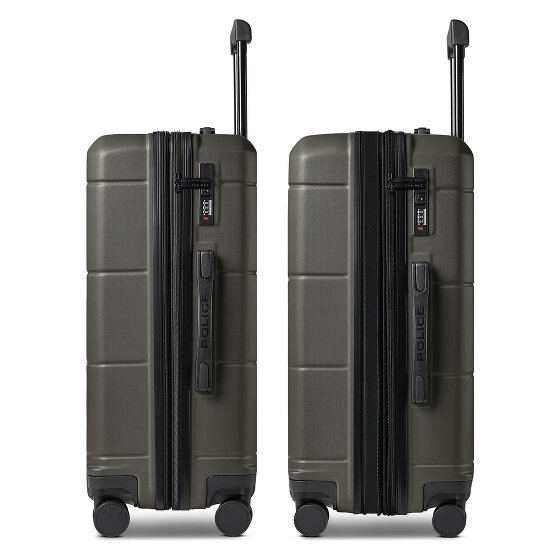 Police London 4 roues Valise cabine 64 cm avec soufflet d'extension