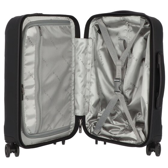 Stratic Leather & More 4 roulettes Trolley de cabine 55 cm Compartiment pour ordinateur portable