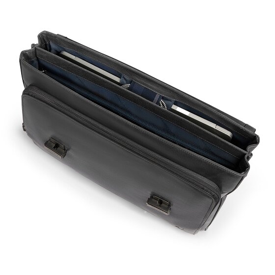 Piquadro Solm Attaché-case Cuir véritable 42 cm Compartiment ordinateur