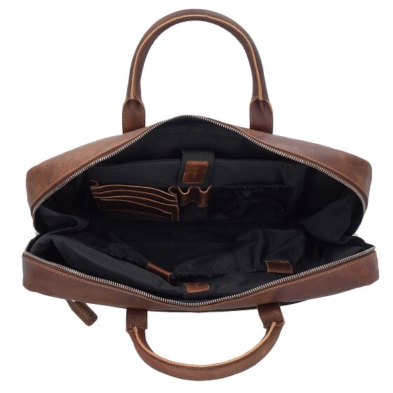 Plevier Vintage London Attaché-case Protection RFID Cuir véritable 41 cm Compartiment ordinateur