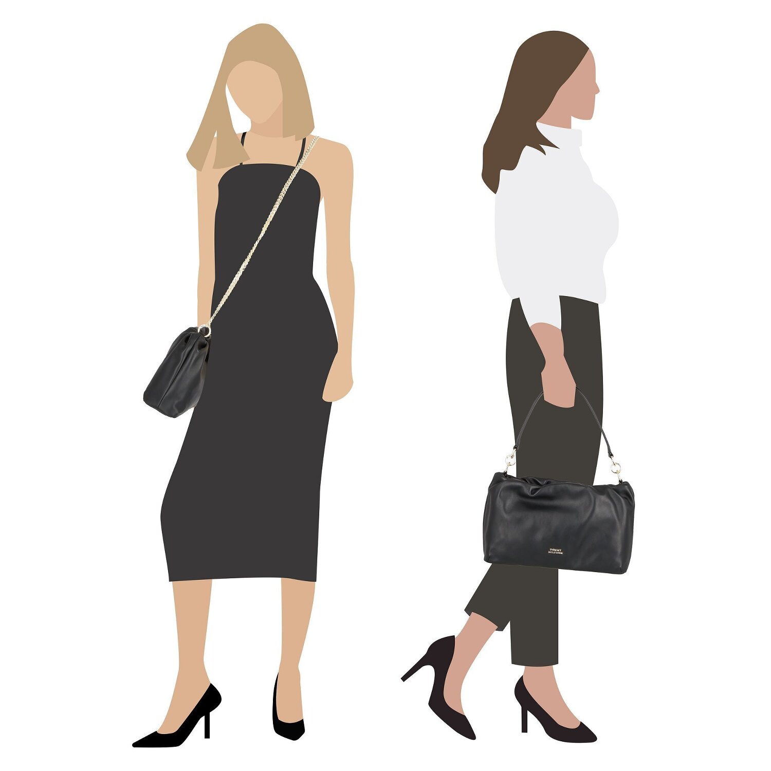 Tommy Hilfiger TH Luxe Soft Leather Sac à bandoulière Cuir 30 cm