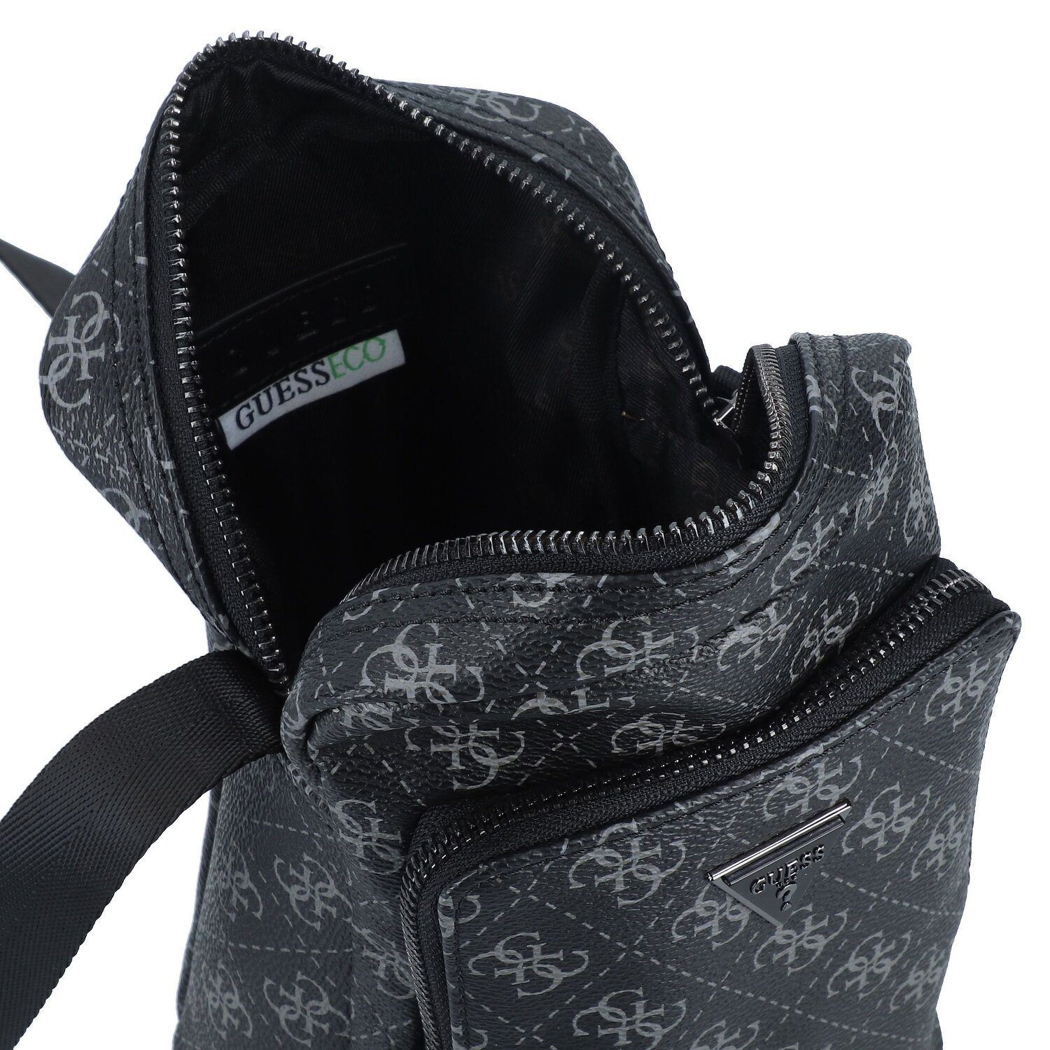 New Guess Sacoche Sacoche Guess New Milano Effet Cuir Tissé Marron