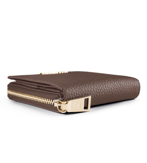 Lazarotti Porte-monnaie « Bologna » en cuir, taille moyenne, fermeture à glissière sur tout le pourtour, 10 cm
