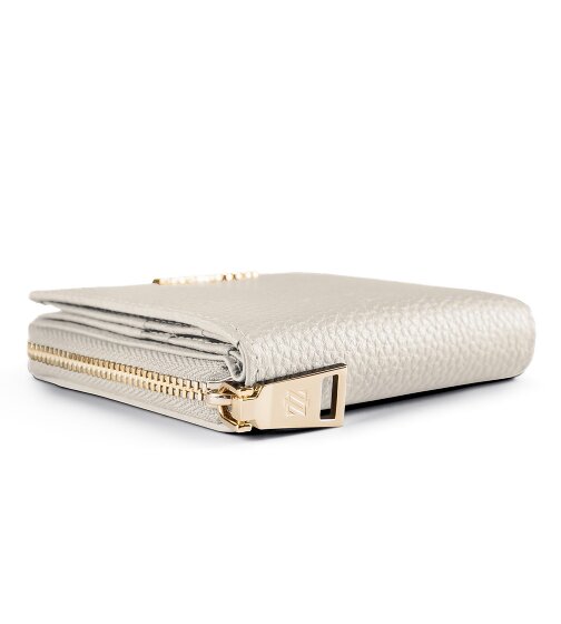 Lazarotti Porte-monnaie « Bologna » en cuir, taille moyenne, fermeture à glissière sur tout le pourtour, 10 cm