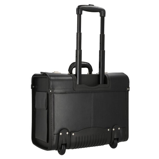 Dermata Trolley pilote à 2 roulettes en cuir 45,5 cm compartiment pour ordinateur portable