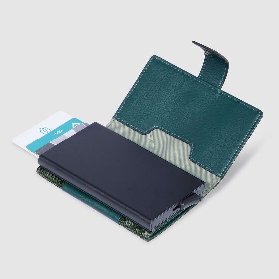 Piquadro PQ-Earth Étui pour cartes de crédit Protection RFID Cuir véritable 6.5 cm