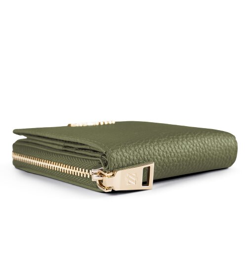 Lazarotti Porte-monnaie « Bologna » en cuir, taille moyenne, fermeture à glissière sur tout le pourtour, 10 cm