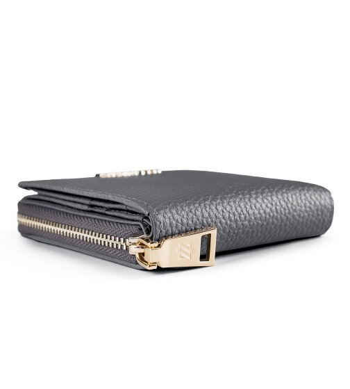 Lazarotti Porte-monnaie « Bologna » en cuir, taille moyenne, fermeture à glissière sur tout le pourtour, 10 cm