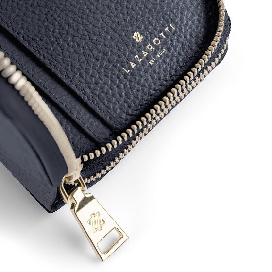 Lazarotti Porte-monnaie en cuir de Bologne XL à double fermeture éclair, protection RFID, 20 cm