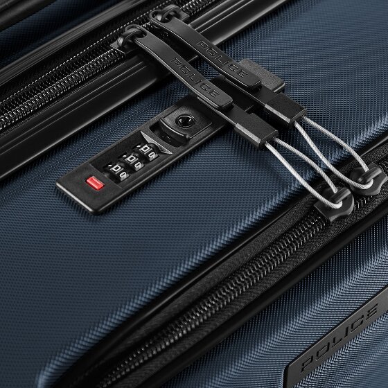Police London 4 roues Valise cabine 55 cm Compartiment ordinateur avec soufflet d'extension