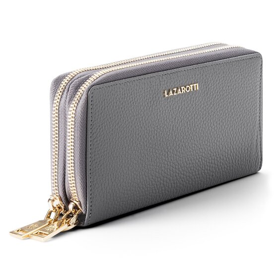 Lazarotti Bologna Leather XL Double Zip-Around Porte-monnaie RFID Cuir 20 cm
