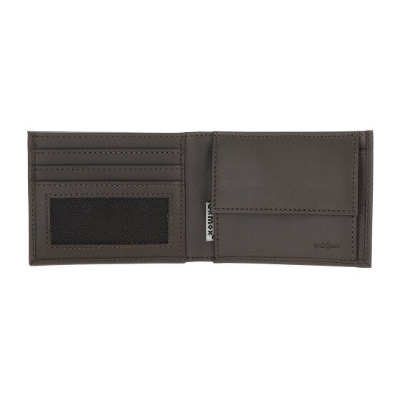 oxmox Leather Porte-monnaie Protection RFID Cuir véritable 11 cm