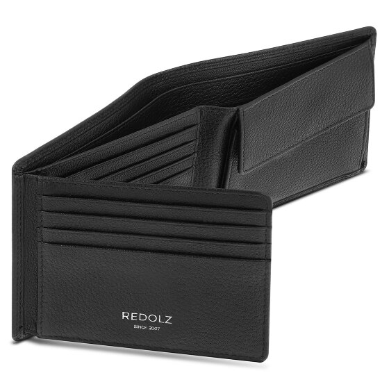 Redolz Leather Essentials QF Porte-monnaie RFID en cuir 12 cm dépliable