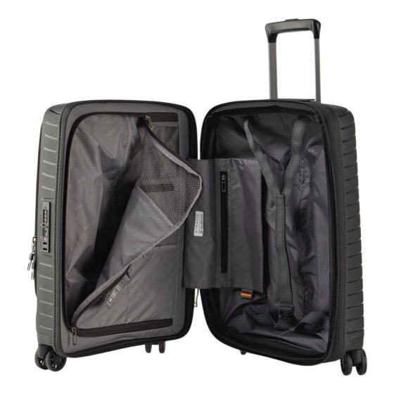 Stratic Novium 4 roulettes Trolley de cabine S 55 cm Compartiment pour ordinateur portable avec soufflet d'extension