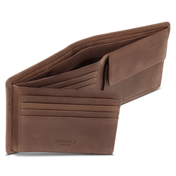 Redolz Leather Essentials QF Porte-monnaie en cuir RFID 12 cm
