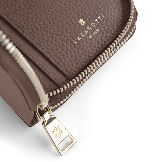 Lazarotti Porte-monnaie en cuir de Bologne XL à double fermeture éclair, protection RFID, 20 cm