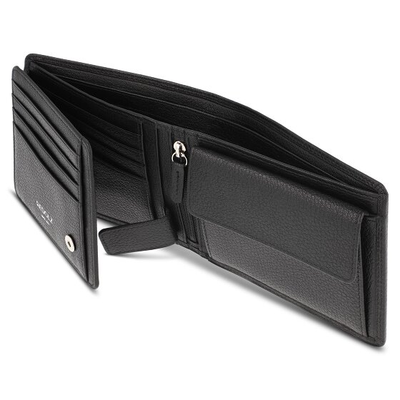 Redolz Porte-monnaie Leather Essentials QF en cuir RFID, 12 cm, dépliable, avec compartiment à fermeture éclair