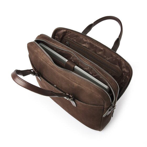 Castelijn & Beerens Nubuck Attaché-case Cuir véritable 41 cm Compartiment ordinateur