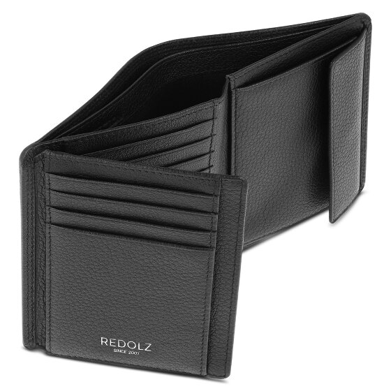 Redolz Leather Essentials HF Porte-monnaie en cuir RFID 9,5 cm dépliable