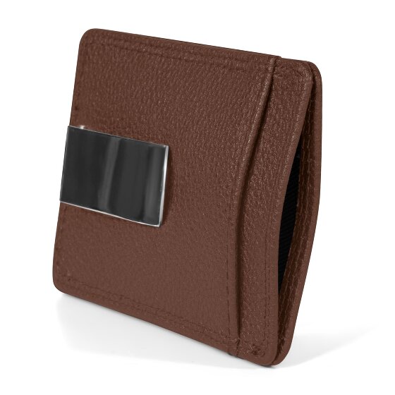 Redolz Leather Essentials Porte-cartes de crédit RFID en cuir 7 cm avec pince à billets