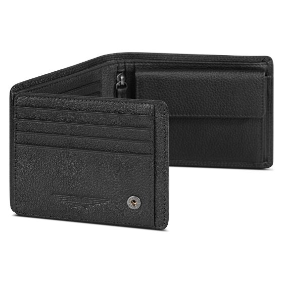 Police Porte-monnaie RFID en cuir 12 cm dépliant avec poche zippée