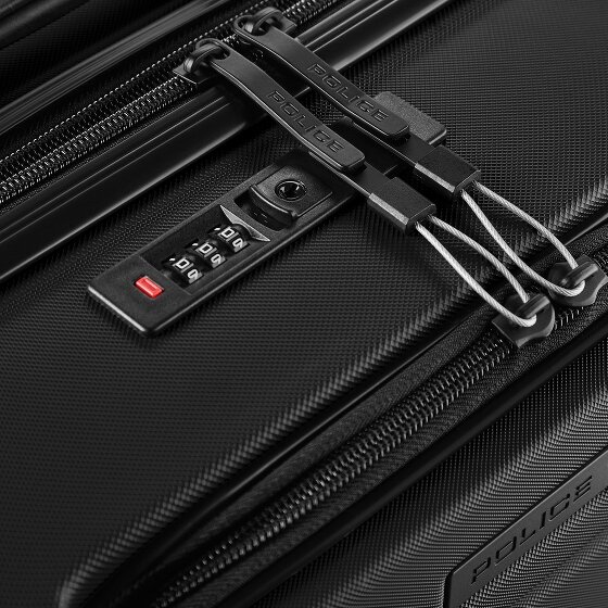 Police London 4 roues Valise cabine 55 cm Compartiment ordinateur avec soufflet d'extension