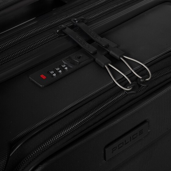 Police London 4 roulettes Trolley de cabine 55 cm Compartiment pour ordinateur portable avec soufflet d'extension