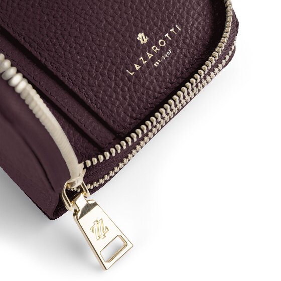 Lazarotti Porte-monnaie en cuir de Bologne XL à double fermeture éclair, protection RFID, 20 cm