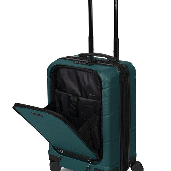 Police London 4 roues Valise cabine 55 cm Compartiment ordinateur avec soufflet d'extension