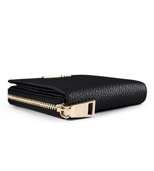 Lazarotti Porte-monnaie « Bologna » en cuir, taille moyenne, fermeture à glissière sur tout le pourtour, 10 cm