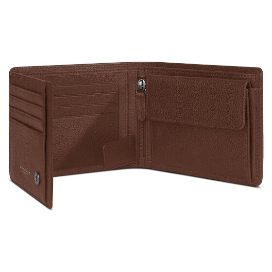 Redolz Leather Essentials QF Portefeuille RFID en cuir 12 cm dépliant avec poche zippée