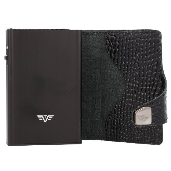 Tru Virtu Click & Slide Porte-cartes de crédit Porte-monnaie RFID en cuir 6,5 cm