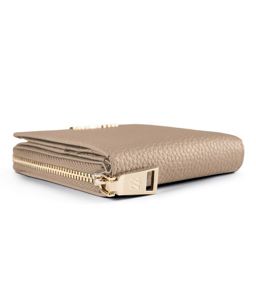 Lazarotti Porte-monnaie « Bologna » en cuir, taille moyenne, fermeture à glissière sur tout le pourtour, 10 cm