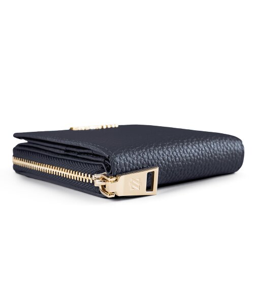 Lazarotti Porte-monnaie « Bologna » en cuir, taille moyenne, fermeture à glissière sur tout le pourtour, 10 cm